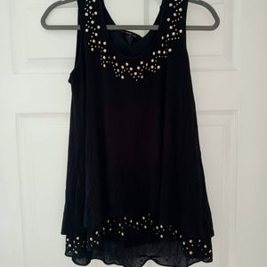 Silver studded black tank